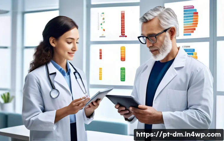 유전자 맞춤형 식사 계획의 필요성 - A modern, bright nutritionist’s office with a diverse group of adults consulting a professional abou...