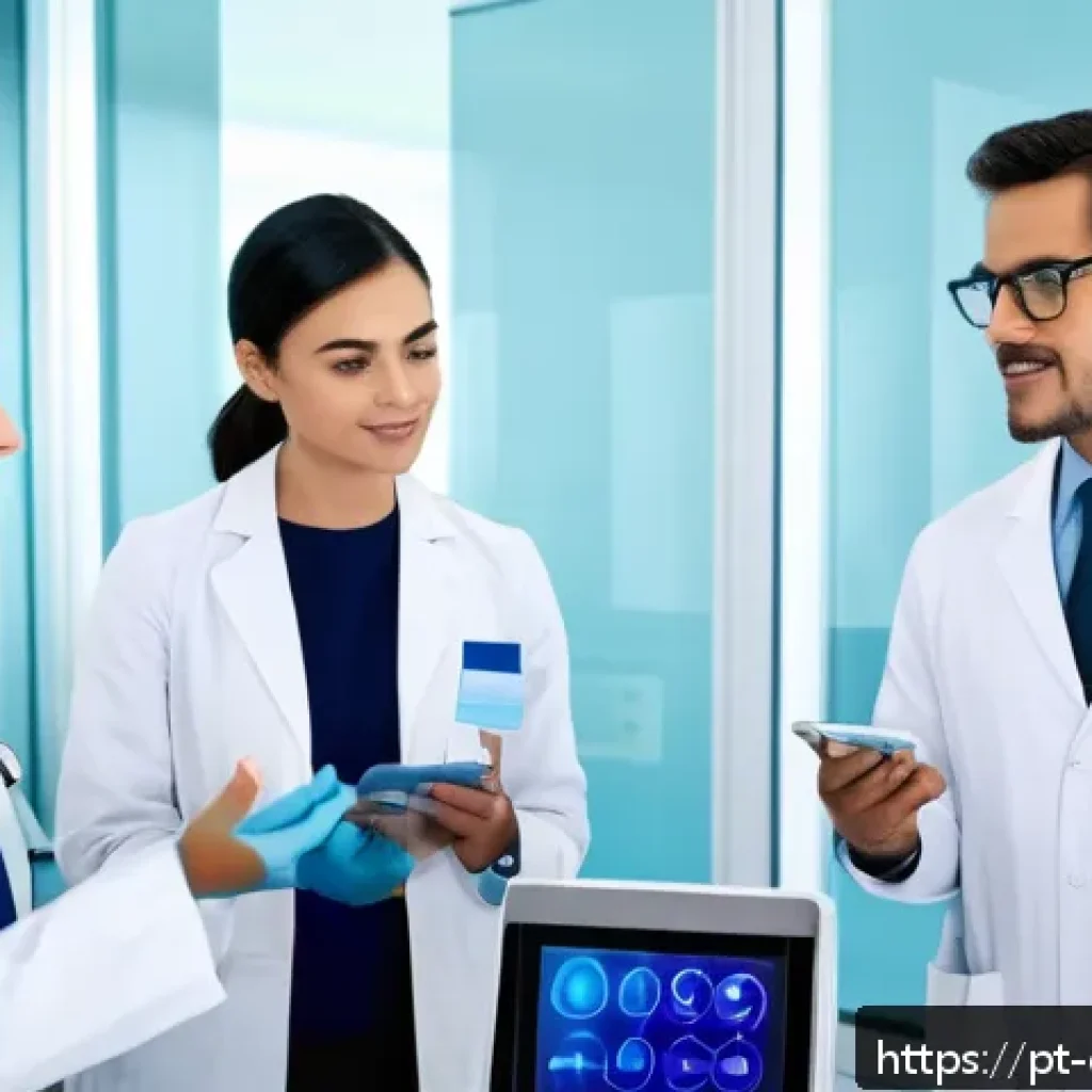 유전자 분석을 통한 혈당 관리 전략 - A modern, bright laboratory scene showing a diverse group of adults consulting with a genetic counse...