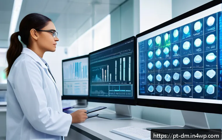 유전자 맞춤형 건강 관리의 한계와 도전 - A modern clinical genetics laboratory scene showing diverse healthcare professionals—doctors and gen...